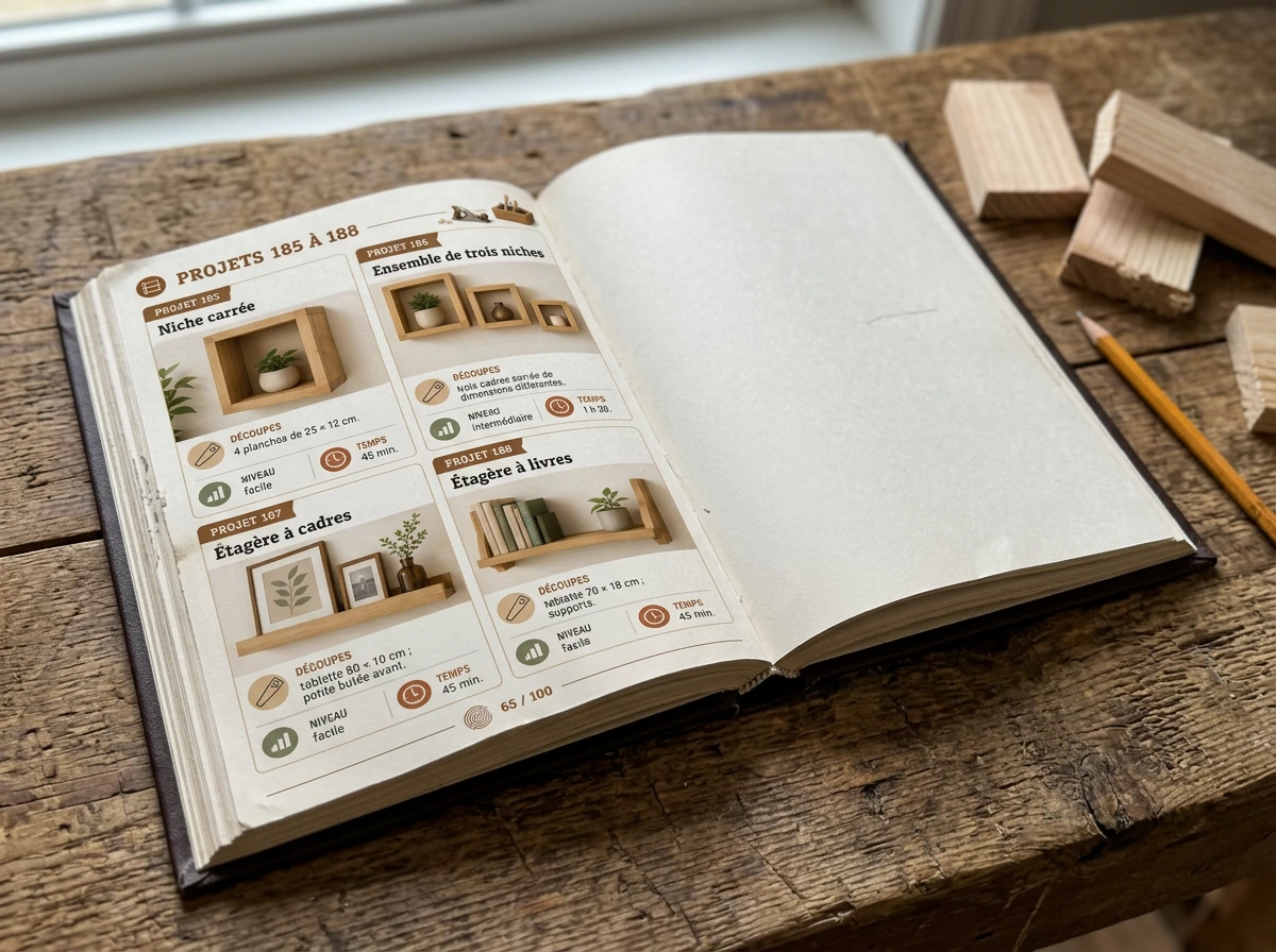 Le guide des projets présenté sous forme de livre relié
